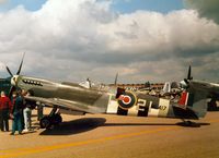 G-BJSG @ MHZ - Spitfire LF.IXe reg'd as G-BJSG on display at the 1986 RAF Mildenhall Air Fete. - by Peter Nicholson