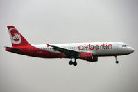 D-ABDX @ EGBB - Air Berlin A320 arriving at BHX in low viz - by Terry Fletcher
