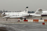 N32PA @ EGBB - Gates Learjet 36A pulls off parking stand at Birmingham UK - at the start of a long flight back to the States - by Terry Fletcher