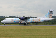 EI-REL @ EGGW - Arriving on Runway 26. - by MikeP