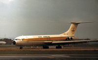 5X-UVJ @ LHR - Now serving as an aerial refuelling tanker, this Super VC10 of East African Airways was a visitor to Heathrow in September 1974. - by Peter Nicholson