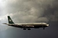 AP-AWZ @ LHR - Boeing 707-340C of Pakistan International Airways landing at Heathrow in September 1974. - by Peter Nicholson