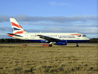 G-EUOC @ EGPH - British airways A319 Arrives at EDI in the wintery sunshine - by Mike stanners