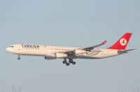 TC-JDK @ KORD - Turkish Airlines A340-311, THY5, arriving 27L KORD from LTBA (Istanbul). - by Mark Kalfas