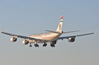 A6-EHB @ KORD - Etihad Airways A340-541, ETD151, arriving KORD RWY 28 from OMAA (Abu Dhabi). - by Mark Kalfas