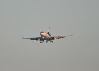 D-ALCH @ KORD - Lufthansa Cargo MD-11F, GEC8208, arriving RWY 28 KORD from EDDF (Frankfurt). - by Mark Kalfas