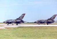 ZA460 @ EGQS - Tornado GR.1 ZA 460 of 617 Squadron, together with companion ZA 471, ready for take-off at Lossiemouth in the Summer of 1994. - by Peter Nicholson