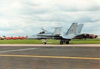 188780 @ MHZ - CF-18A Hornet of 4 Wing Canadian Armed Forces returning to the flight-line at the 1994 Mildenhall Air Fete. - by Peter Nicholson