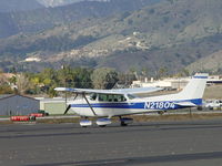 N21804 @ POC - Tied down and parked in transient parking - by Helicopterfriend