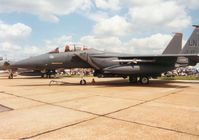 91-0313 @ MHZ - F-15E Eagle of the 48th Fighter Wing at RAF Lakenheath on display at the 1993 Mildenhall Air Fete. - by Peter Nicholson