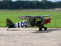 OY-ECV @ ESGP - Piper PaJ3C-65 Cub OY-ECV Thomas S. Damm painted as US Army 42-15272/B6-4 - by Alex Smit