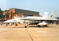 163477 @ MHZ - F/A-18C Hornet of VFA-81 in the static display at the 1992 Mildenhall Air Fete. - by Peter Nicholson