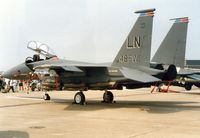 90-0248 @ MHZ - F-15E Eagle of the 492nd Fighter Squadron/48th Fighter Wing on display at the 1992 Mildenhall Air Fete. - by Peter Nicholson