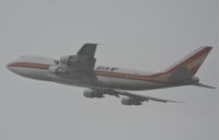 N704CK @ KLAX - Kalitta Air Boeing 747-209F, blasting through the fog, 25L departure KLAX. - by Mark Kalfas