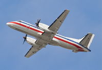 N389AE @ KLAX - American Eagle SAAB 340B, 25R departure KLAX. - by Mark Kalfas
