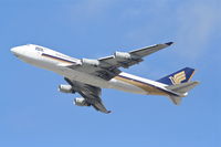 9V-SFO @ KLAX - Singapore Boeing 747-412F MEGA ARK,  25L departure KLAX. - by Mark Kalfas