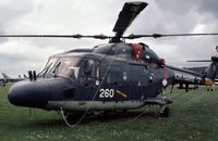 260 @ MHZ - UH-14A Lynx of 7 Squadron Royal Netherlands Navy on display at the 1983 Mildenhall Air Fete. - by Peter Nicholson