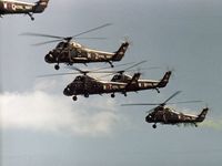 XS481 @ YEO - Wessex HU.5 coded WZ of 707 Squadron taking part in the helicopter assault demonstration at the 1977 RNAS Yeovilton Airshow. - by Peter Nicholson