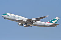 B-HOX @ KLAX - Cathay Pacific Boeing 747-467, 25R departure KLAX. - by Mark Kalfas