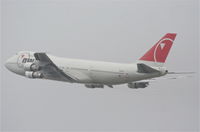 N638US @ KLAX - Northwest Airlines Boeing 747-251B , 25L departure KLAX. - by Mark Kalfas