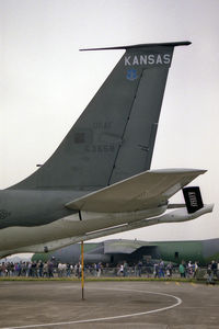 56-3658 @ EGCN - Boeing KC-135E Stratotanker at RAF Finningley in 1992. - by Malcolm Clarke