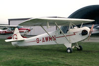 G-AWMN @ EGTC - Luton LA.4 Minor at Cranfield Airfield in 1988. - by Malcolm Clarke
