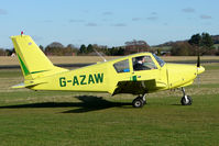 G-AZAW @ EGBO - Part of a busy aviation scene at Wolverhampton (Halfpenny Green) Airport on a crisp winters day - by Terry Fletcher