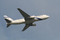 4X-EAE @ EBBR - Flight LY334 is taking off from RWY 07R - by Daniel Vanderauwera