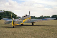 G-AJRS @ EGTH - Miles M-14A Hawk Trainer 3 at Old Warden in 1990. - by Malcolm Clarke