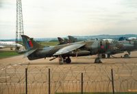 XZ129 @ EGQL - Harrier GR.3 of RAF Wittering's 233 Operational Conversion Unit on the flight-line at the 1989 RAF Leuchars Airshow. - by Peter Nicholson