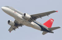 N343NB @ KLAX - Northwest  A319-114, 25R departure KLAX. - by Mark Kalfas