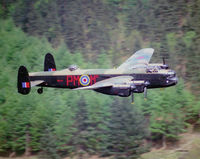 PA474 - Low level flypast over the Derwent Dam, Derbyshire to mark the 45th Anniversary of the 'Dambusters' raid 16/17-05-43. Wearing 103 Squadron codes. - by vickersfour