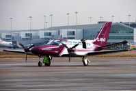 G-MIND @ EGBB - Cessna 404 on Elmdon ramp at BHX - by Terry Fletcher