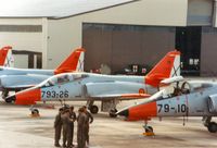 E25-26 @ EGVA - CASA 101EB Aviojet coded 793-26 of Spanish Air Force's Team Aguila on the flight-line at the 1987 Intnl Air Tattoo at RAF Fairford. - by Peter Nicholson