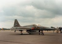 K-3041 @ EGVA - NF-5A Freedom Fighter, callsign Misison 2999, of 313 Squadron Royal Netherlands Air Force on display at the 1987 Intnl Air Tattoo at RAF Fairford. - by Peter Nicholson