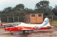 XW374 @ EGVA - Jet Provost T.5A, callsign Poacher, of the RAF College at Cranwell on the flight-line at the 1987 Intnl Air Tattoo at RAF Fairford. - by Peter Nicholson