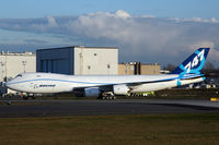 N747EX @ KPAE - KPAE Boeing 501 taxying down Alpha to the north gate where the media tent is located.