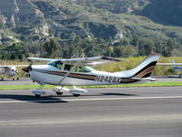 N2428X @ SZP - 1965 Cessna 182H SKYLANE, Continental O-470 230 Hp, landing Rwy 04 - by Doug Robertson