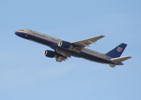 N595UA @ KLAX - United Airlines Boeing 757-222, N595UA 25R departure KLAX. - by Mark Kalfas