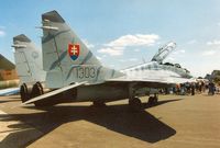 1303 @ EGVA - Another view of the Slovak Air Force Fulcrum on display at the 1995 Intnl Air Tattoo at RAF Fairford. - by Peter Nicholson