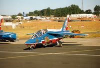 E72 @ EGVA - Patrouille de France aircraft number 8 at the 1995 Intnl Air Tattoo at RAF Fairford. - by Peter Nicholson