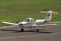 G-BRFL @ EGNV - Piper PA-38-112 Tomahawk at Durham Tees Valley Airport in 2003. - by Malcolm Clarke