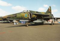 37976 @ EGVA - SF-37 Viggen of F7 Wing Royal Swedish Air Force on display at the 1995 Intnl Air Tattoo at RAF Fairford. - by Peter Nicholson