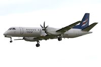 G-CERZ @ EGNT - Saab 2000 on approach to Rwy 25 at Newcastle Airport in 2008. - by Malcolm Clarke