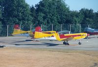 L-09 @ EGVA - Pilatus PC-7, callsign Diamond 03B, of the Elementary Military Pilot School - EMVO - of the Royal Netherlands Air Force on the flight-line at the 1995 Intnl Air Tattoo at RAF Fairford. - by Peter Nicholson