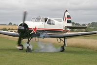 HA-YAK @ X5FB - Yakovlev Yak-18T at Fishburn Airfield in 2007. A typically smokey start up! - by Malcolm Clarke