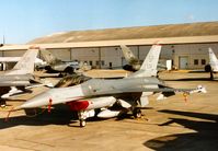 91-0338 @ EGVA - F-16C Falcon, callsign Shack 01, of 22nd Fighter Squadron/52nd Fighter Wing on the flight-line at the 1995 Intnl Air Tattoo at RAF Fairford. - by Peter Nicholson