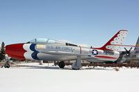 52-7019 @ CYS - F-84 gate guard for Wyoming ANG - by Duncan Kirk