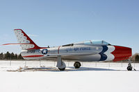 52-7019 @ CYS - F-84 gate guard in Thunderbirds colors - by Duncan Kirk