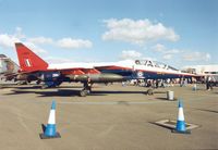 ZB615 @ EGVA - Jaguar T.2A, callsign ETP 07, from Boscombe Down on display at the 1995 Intnl Air Tattoo at RAF Fairford. - by Peter Nicholson